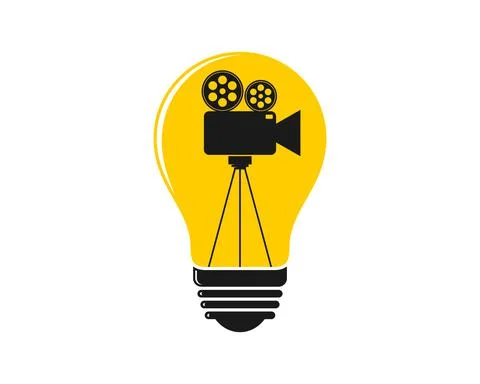 Video recorder inside the light bulb Stock Illustration