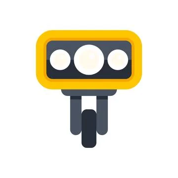 Video recording camera equipment with three lights Stock Illustration