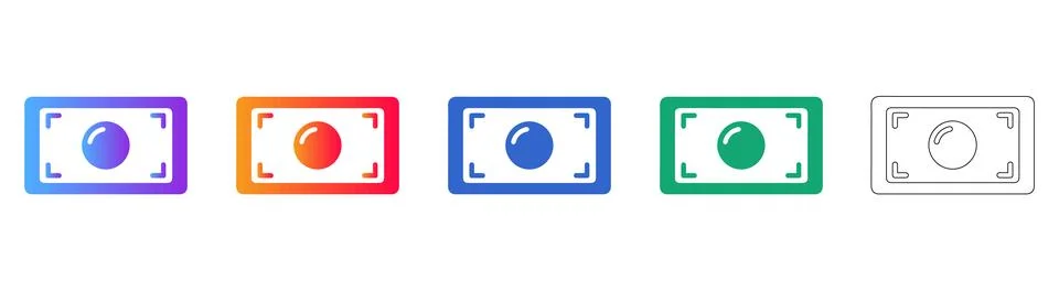 Video Recording Frame Icon Set Stock Illustration