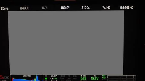 Video recording interface. VDO production recording camera viewfinder on moni Stock Photos