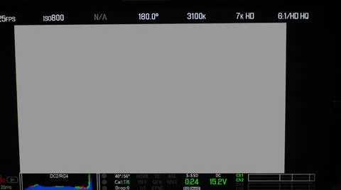 Video recording interface. VDO production recording camera viewfinder on moni Stock Photos