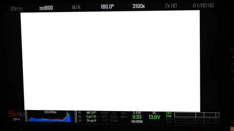 Video recording interface. VDO production recording camera viewfinder on moni Stock Photos