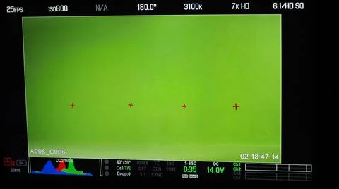 Video recording interface. VDO production recording camera viewfinder on moni Foto stock
