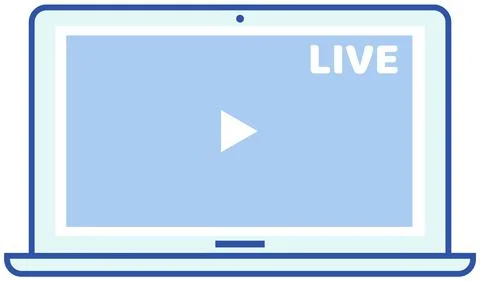 Video recording live broadcast, stream, vlog on screen. Internet communication Illustrazione stock