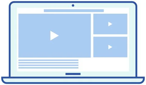 Video recording live broadcast, stream, vlog on screen. Internet communication Illustrazione stock