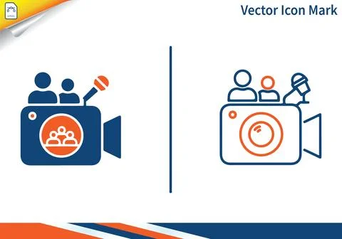 Video recording studio vector icon mark, modern flat vector design. Stock Illustration