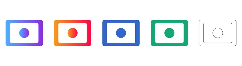 Video Recording UI Button Icon Set Stock Illustration
