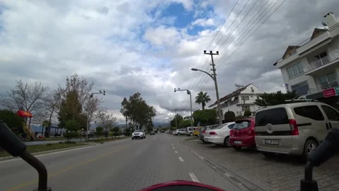 Video recording while driving on scooter along the Kordon seafront street Stock Footage 145720834
