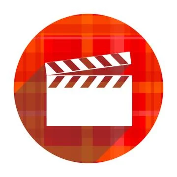 Video red flat icon isolated. Stock Illustration