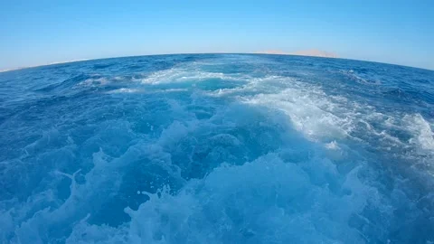 Video of the Red Sea waves created by the motion of the ship. Slow motion Stock Footage 158125471