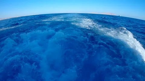 Video of the Red Sea waves created by the motion of the ship. Slow motion Stock Footage 158126251