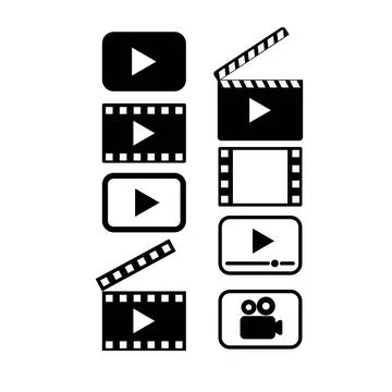 Video related icon set  vector illustrations Stock Illustration
