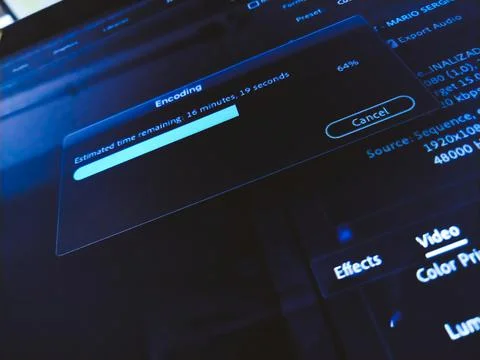 Video rendering screen Stock Photos