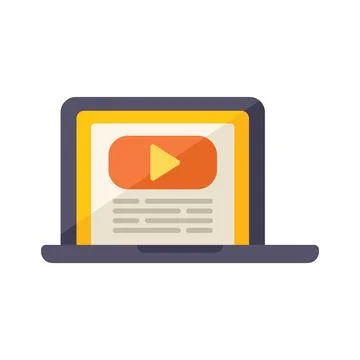 Video reportage icon flat vector. Camera tv Illustrazione stock