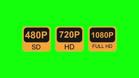 Video Resolution Badges Showing 480p SD 720p HD and 1080p Video stock 327479503