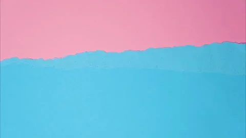 Video with ripped paper. Abstract torn Paper video banner in pink and blue Stock Footage 252545402