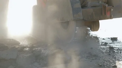 Video of road work in slow motion. Stock Footage 103036652