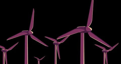 Video of rotating wind turbines Stock Footage 267047846