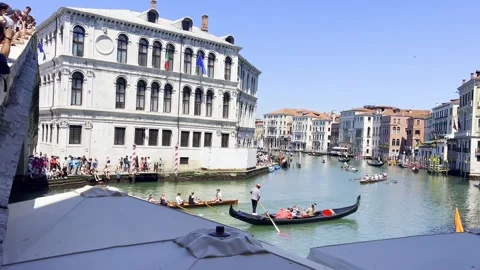 Video of rowing boats during a regatta on the Grand Canal in Venice, Italy Stock Footage 339140907