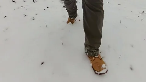 Video of running man on snow. Stock Footage 70232034