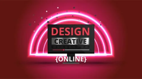 Video screen play button, Streaming preview template, 3d with likes and heart Stockillustratie