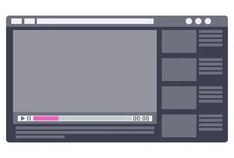 Video screen vector illustration. Video player or recorder Illustrazione stock