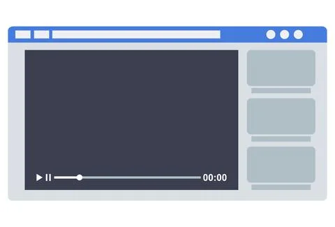 Video screen vector illustration. Video player or recorder Illustrazione stock