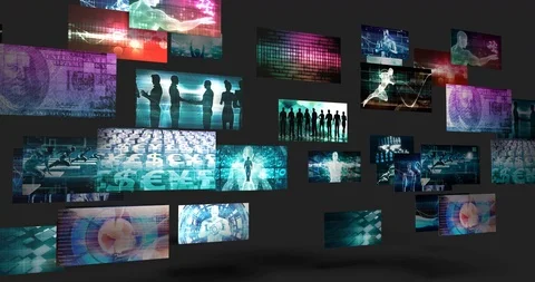 Video Screens Abstract Background for Multimedia Concept Stock Footage 99543209
