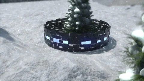 Video Screens On Winter Nature After Effects stock