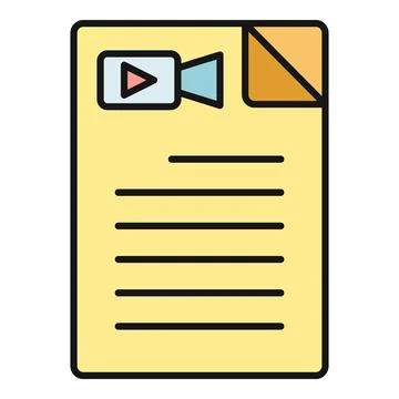 Video script document icon representing film production Stock Illustration