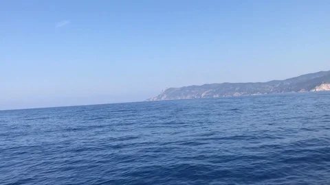 A video of the sea flowing from a boat Stock Footage