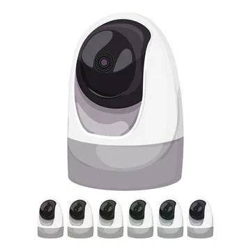 Video security camera cctv cartoon vector graphic Illustrazione stock