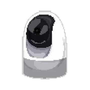 Video security camera cctv pixel art vector illustration Stock Illustration