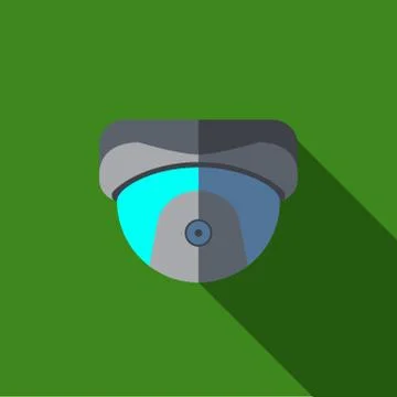 Video security camera icon or illustration in flat style Stock Illustration