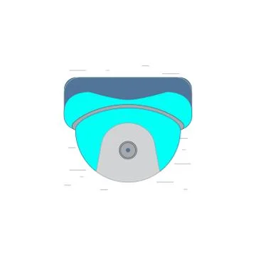 Video security camera icon or illustration in outline style Stock Illustration