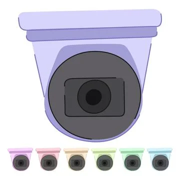 Video security camera vector cartoon graphic Illustrazione stock