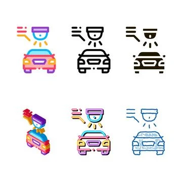 Video security car icon vector mix outline Stock Illustration