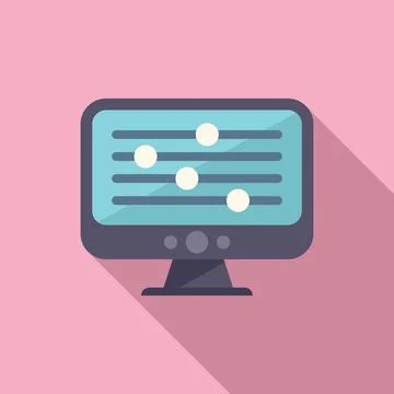 Video security control icon flat vector. Server remote Stock Illustration
