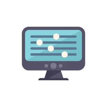 Video security control icon flat vector. Server remote Stock Illustration