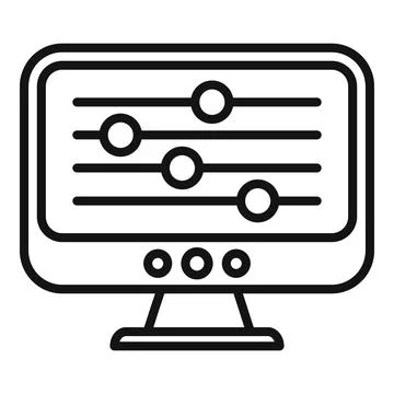 Video security control icon outline vector. Server remote Stock Illustration