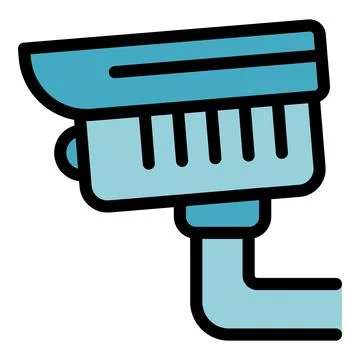Video security icon vector flat Stock Illustration