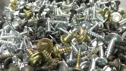 Video of self-tapping screws made of steel, self-tapping screws for metal, Stock Footage 138918520