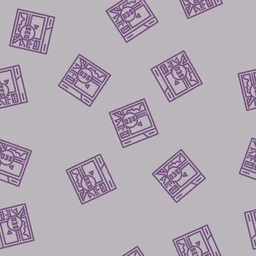 Video seo line vector seamless pattern Stock Illustration