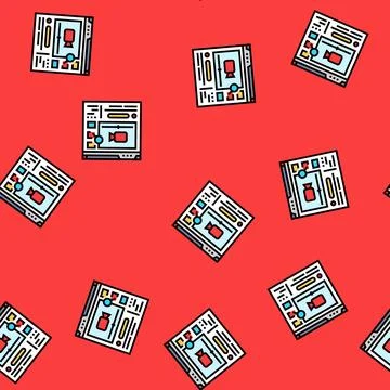 Video seo vector seamless pattern Illustrazione stock