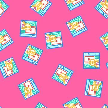 Video seo vector seamless pattern Illustrazione stock