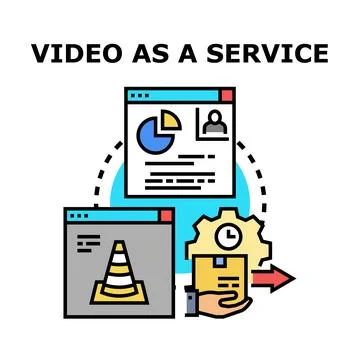 Video as a service concept implementing streaming solutions Stock Illustration