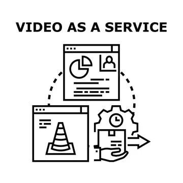 Video as a service concept implementing streaming solutions Stock Illustration