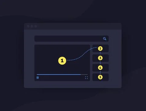 Video Session Watch Time concept. Increase video session time for top search Stock Illustration