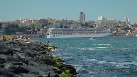 Video set: The coast of the Bosphorus Strait in Istanbul. Stock Footage 308320067