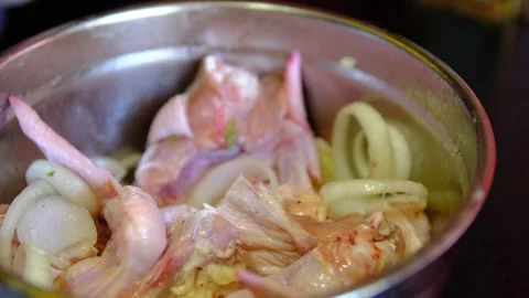 Video set cooking process Complete chicken wings marinade recipe with washing Stock Footage 346267762